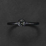 Engagement ring, solitaire, black gold, chestnut tourmaline, contemporary design. Custom made, unique piece. 
