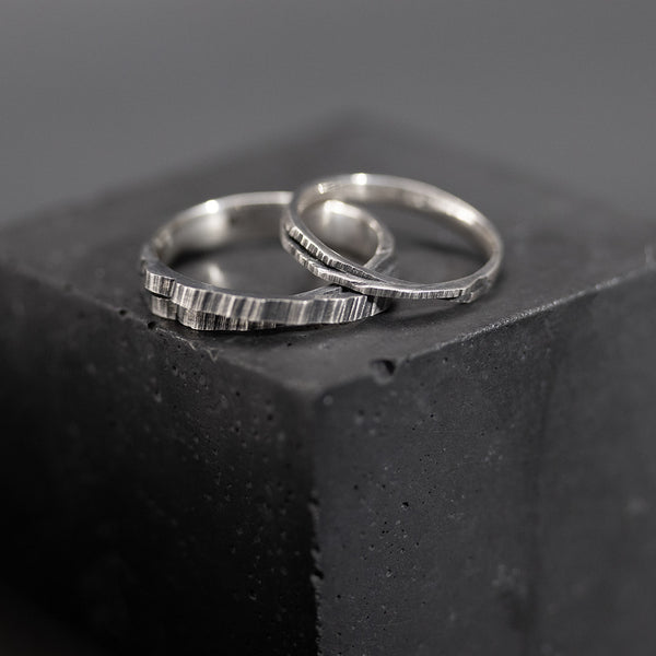 wedding rings in black silver 925/1000