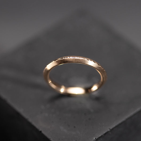 wedding band duo in textured red gold 750/1000