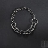 LEGION PARIS chain bracelet in black silver with two different chains