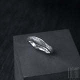 Legion Paris textured wedding ring for men in black silver 925