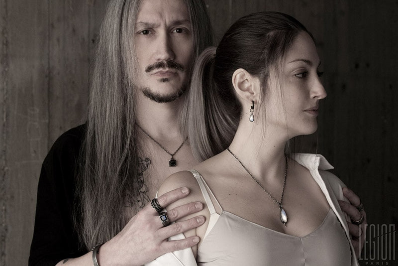 couple in black and white wearing jewelry LEGION PARIS