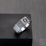 NESSOS SIGNET RING SILVER AND TOURMALINE