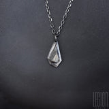 black silver pendant, unique piece, custom made, meteorite