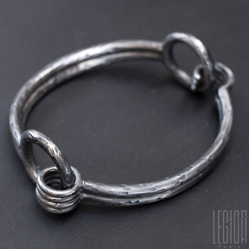Black silver bracelet, unique piece, custom made