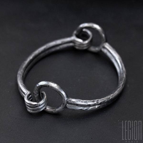 Black silver bracelet, unique piece, custom made