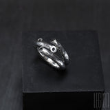 black silver and black diamond ring