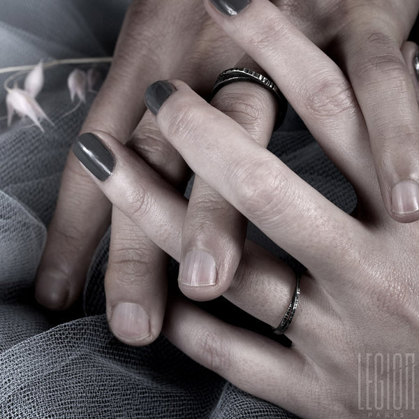 wedding rings in black silver 925/1000